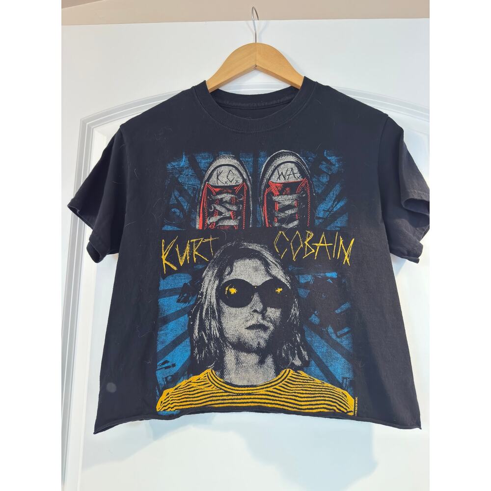 Authentic Kurt Cobain Graphic T-Shirt, Cropped - Small